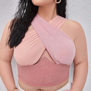 Dusty Pink Cross Crop Top